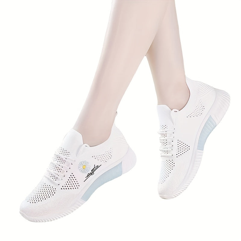 Women's Daisy Pattern Knitted Sneakers,