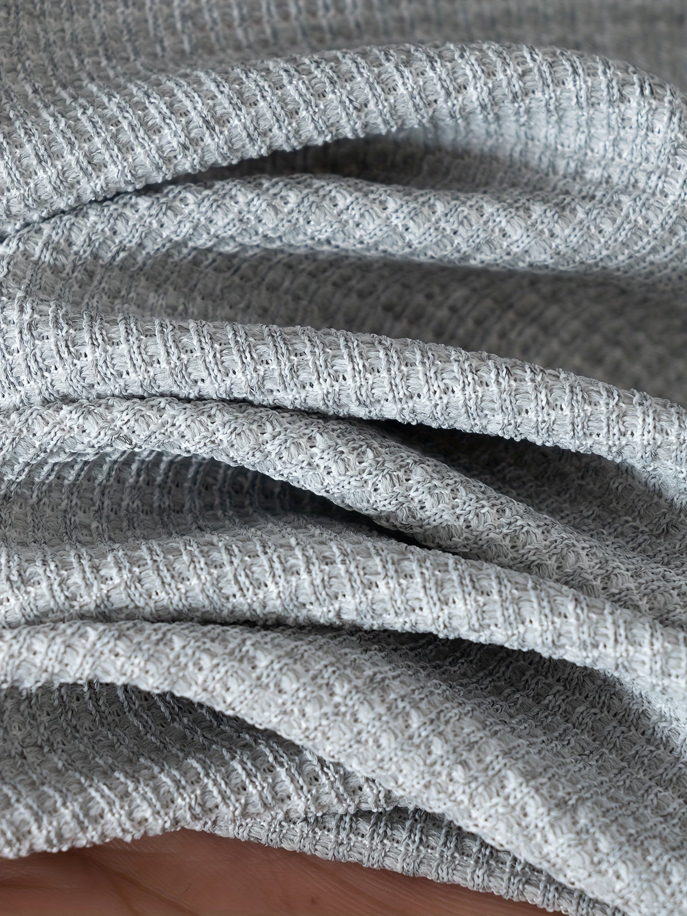 Men's Solid Waffle Stand Collar Short Sleeve Golf Shirts,