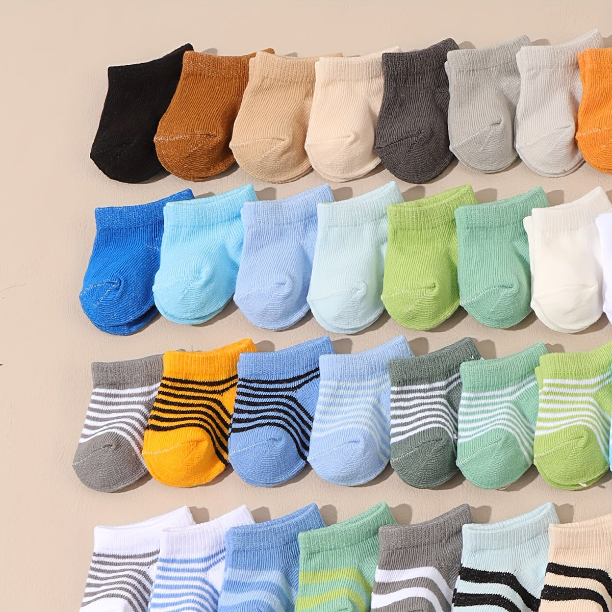 12 Pairs of Random Solid Color Polka Dot Striped Socks and, /MH