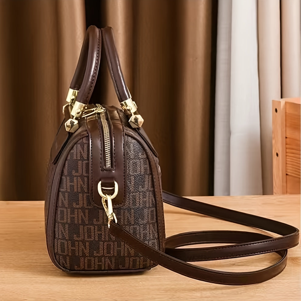 Large Capacity Designer-Inspired Boston Handbag for Women