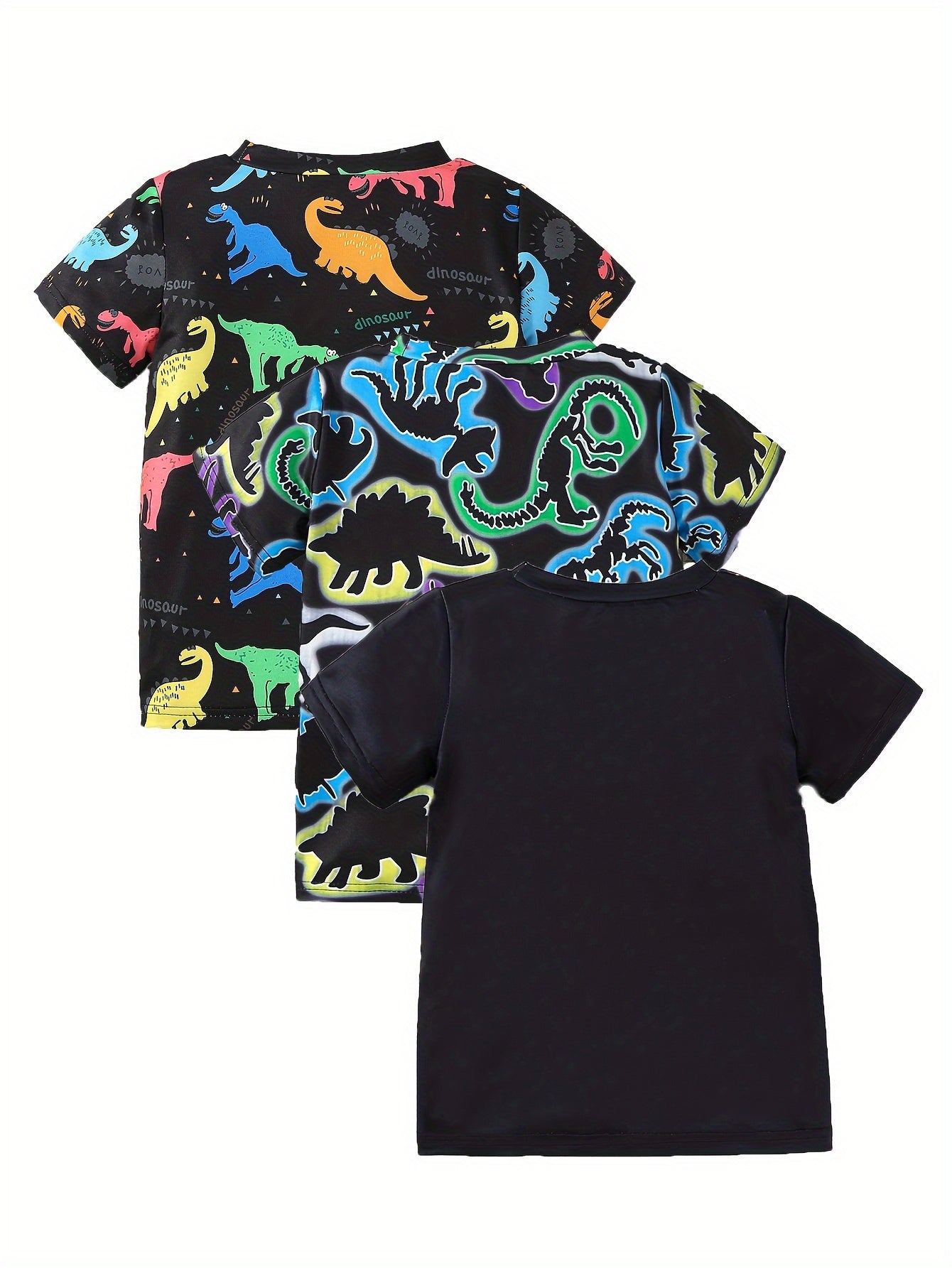 Cartoon Dinosaur Print Boys Glow In The Dark T-shirt,