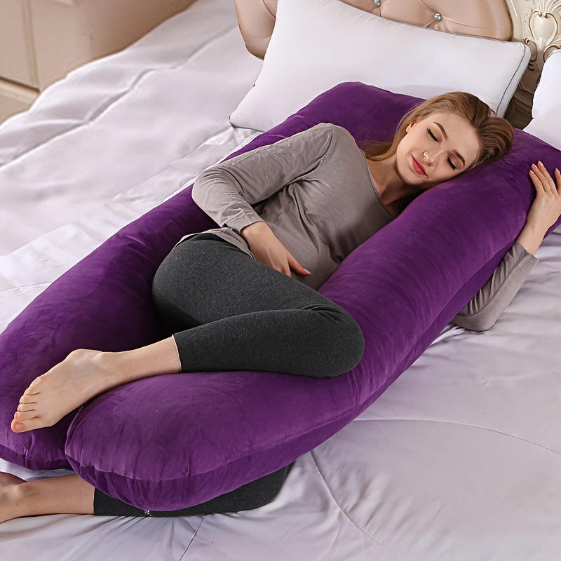 Crystal Velvet U-shaped Maternity Pillow, Comfortably Supports Pregnancy, Providing Perfect Sleep For Mother, Christmas, Halloween, Thanksgiving Gift