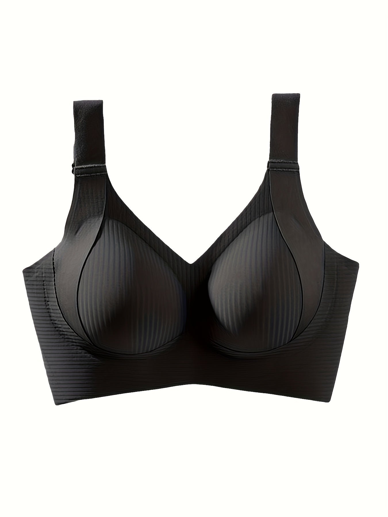 1pc Seamless Wireless Bra, Elegant Solid Color, Breathable & Comfort./MH