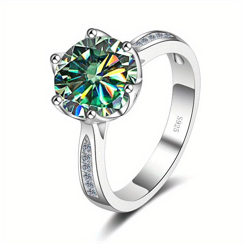 3ct Moissanite Ring 925 Sterling Silver Multi Colors To Choose High Quality Wedding Ring For Brides With Certificate And Gift Box