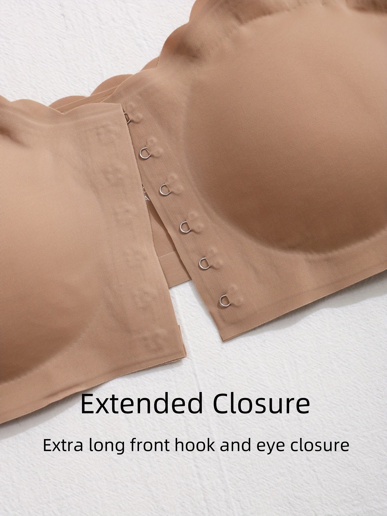 Solid Seamless Strapless Front Closure Wireless Strapless Bra,/MH