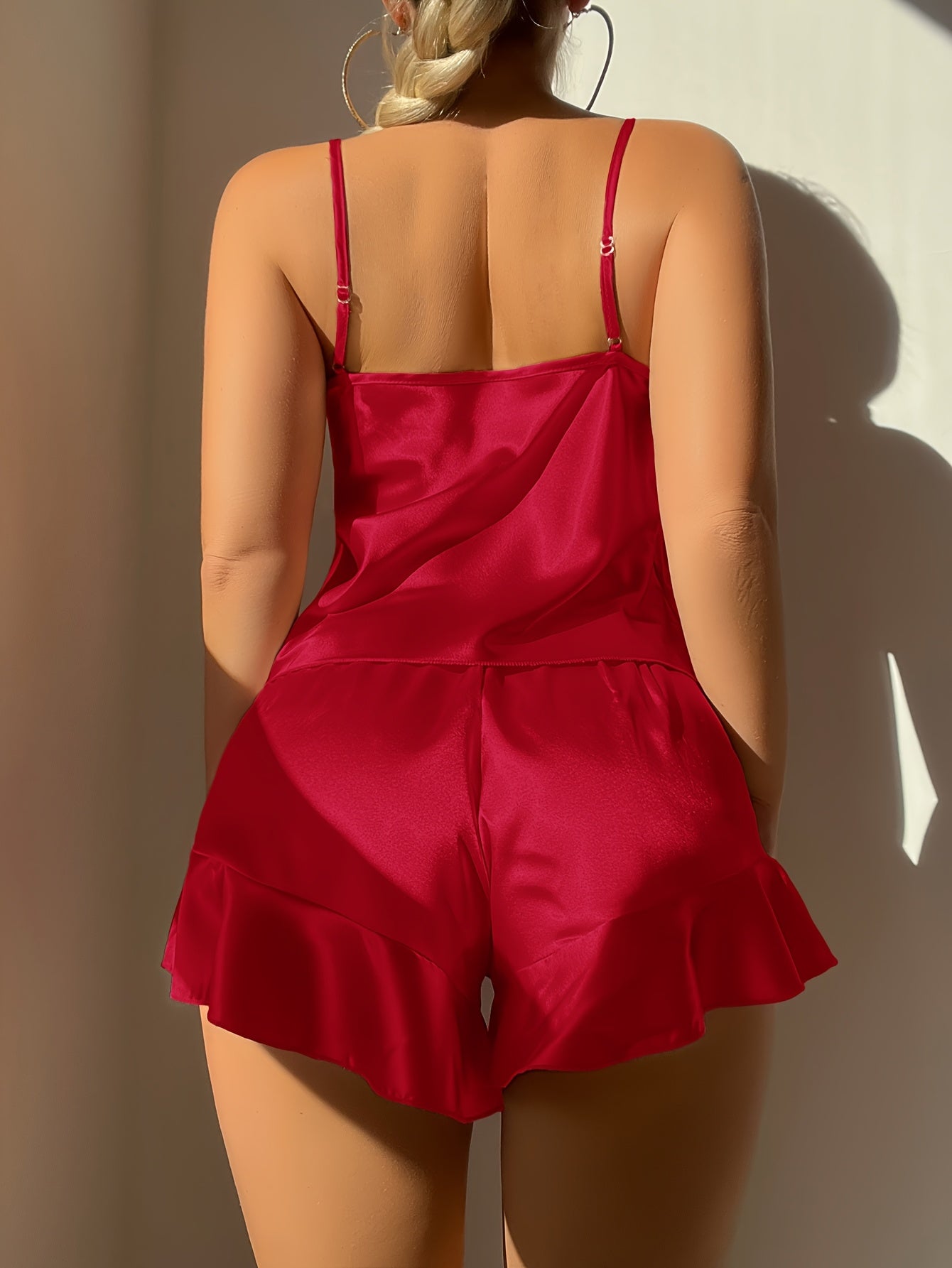 2pcs V-Neck Pajama Set for Women,