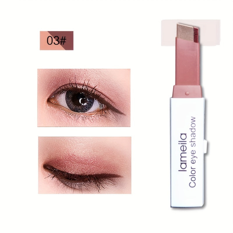 Lazy Eyeshadow Two Tone Gradient Glitter Eyeshadow Stick Waterproof Long .