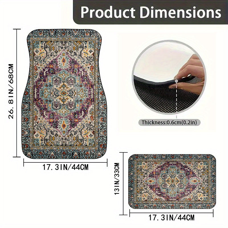 4pcs Luxurious Retro European Pattern Car Floor Mats for All Vehicle Models