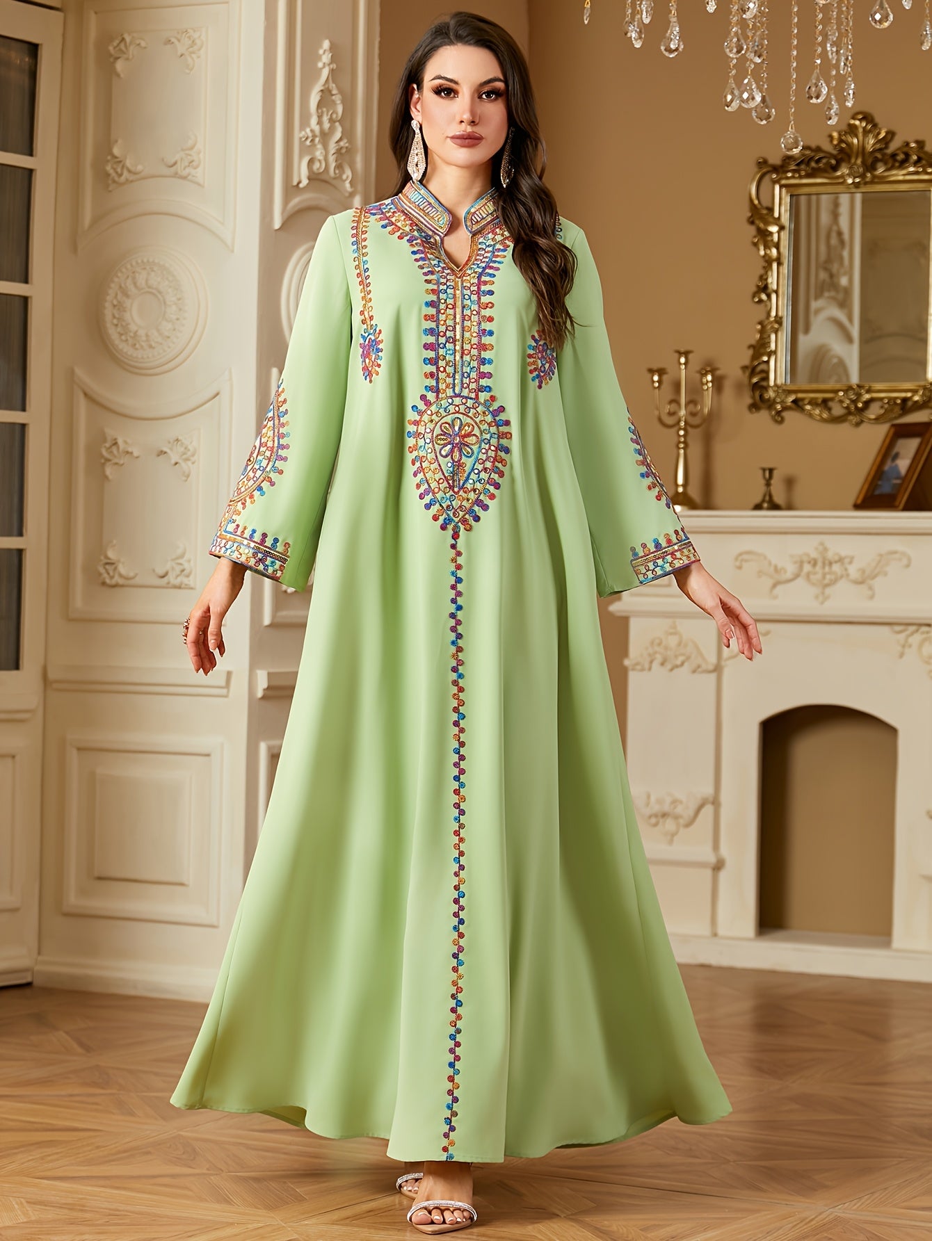 Elegant Long Sleeve Maxi Dress ./MH