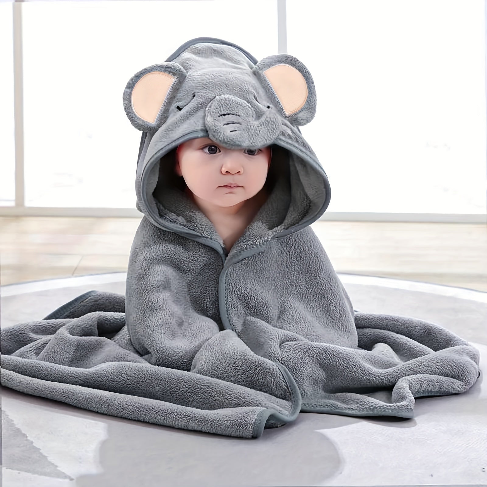 1pc Super Soft And Absorbent Cartoon Animal Infant/Children's Bath Towel Bathrobe - Perfect For Swaddling Boys And Girls, Halloween, Thanksgiving And Christmas Gift