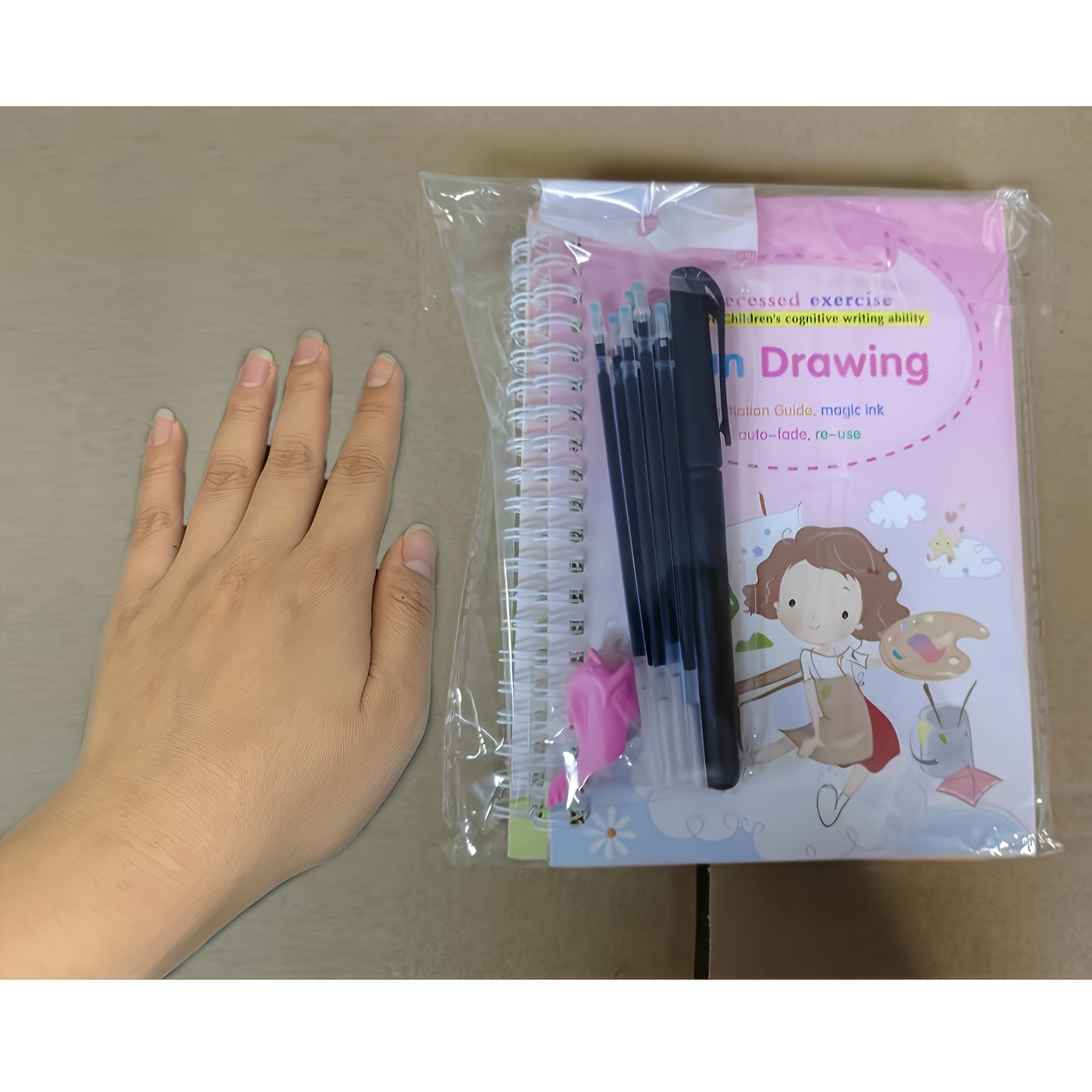 4pcs Magical Handwriting Workbooks Practice Copybook, Magic Calligraphy That Can Be Reused Handwriting Copybook Tracing Book (4 Books+1Pen+8Refills), Christmas Gift