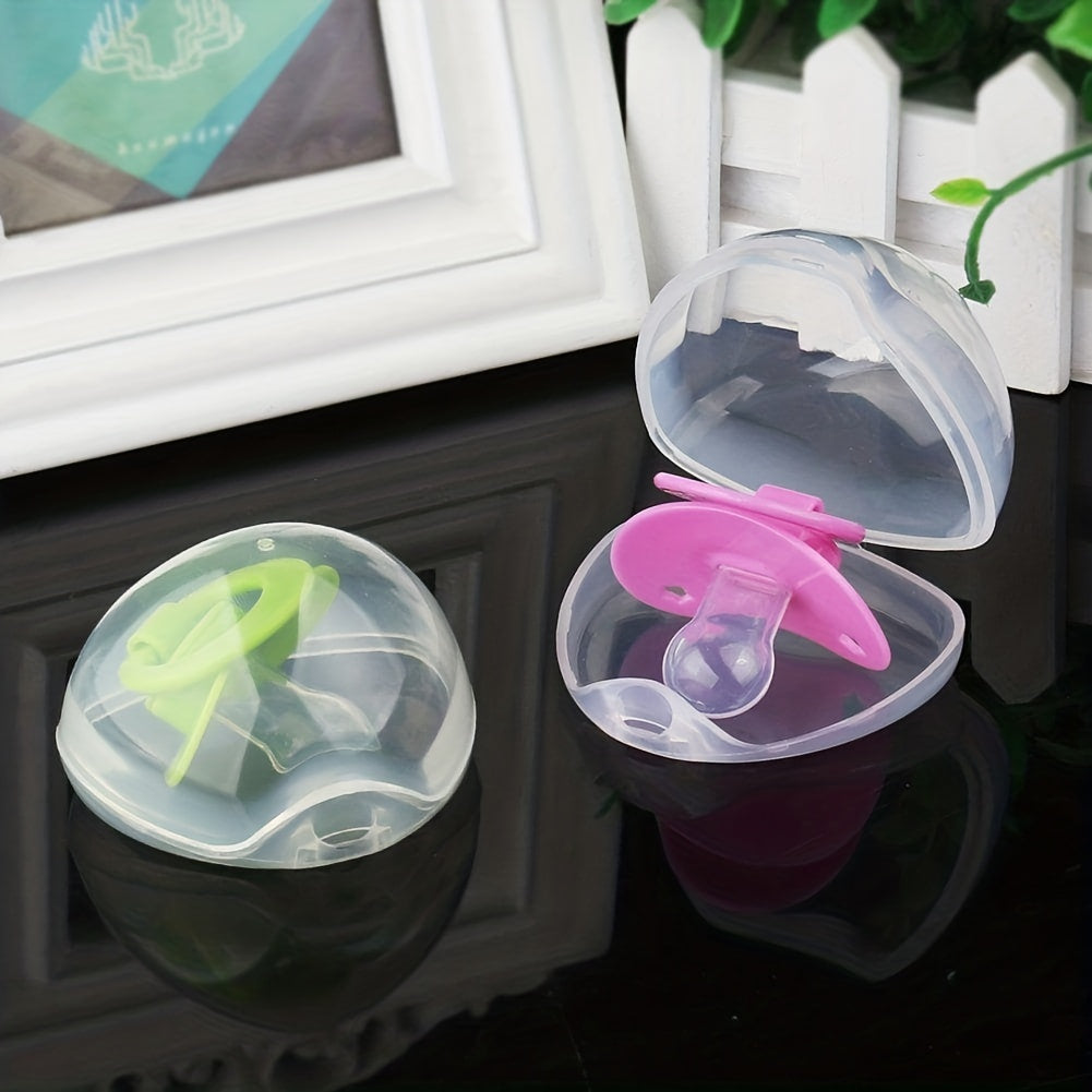 2pcs Transparent Pacifier Holder Boxes, Without Pacifiers, Halloween Christmas Thanksgiving Day Gift Easter Gift