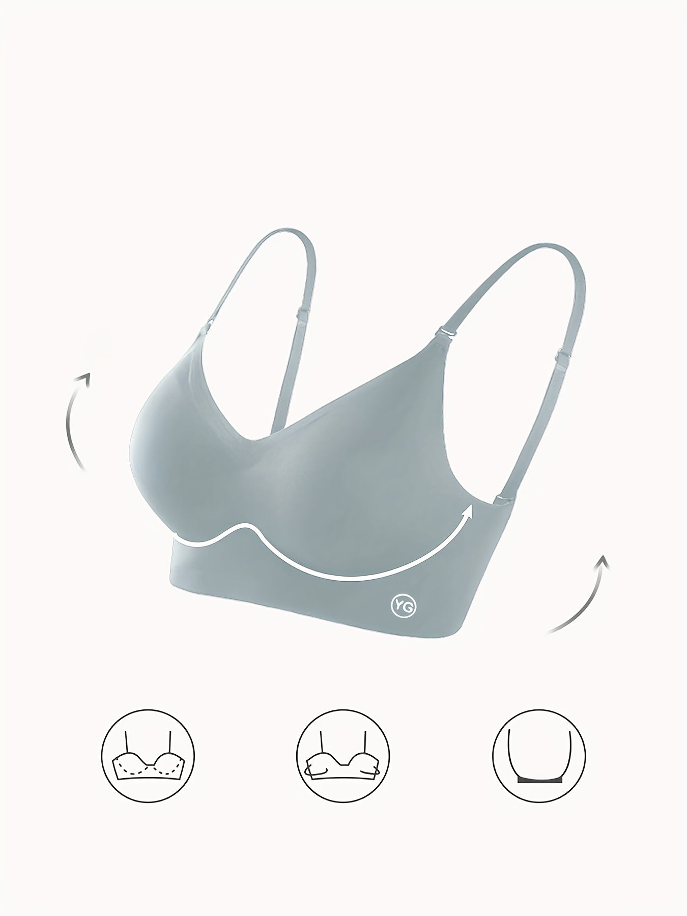 Women'S Sexy Seamless Push Up Bra, Polyamide 78% Spandex 22%, /MH
