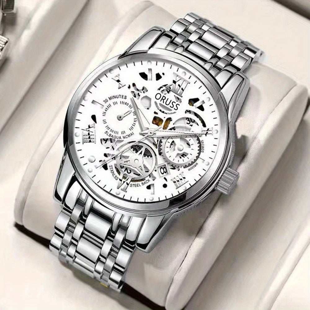 Elegant Quartz Men's Business Watch - Precision, Night Glow, Ideal Professional Gift, Durable & Stylish