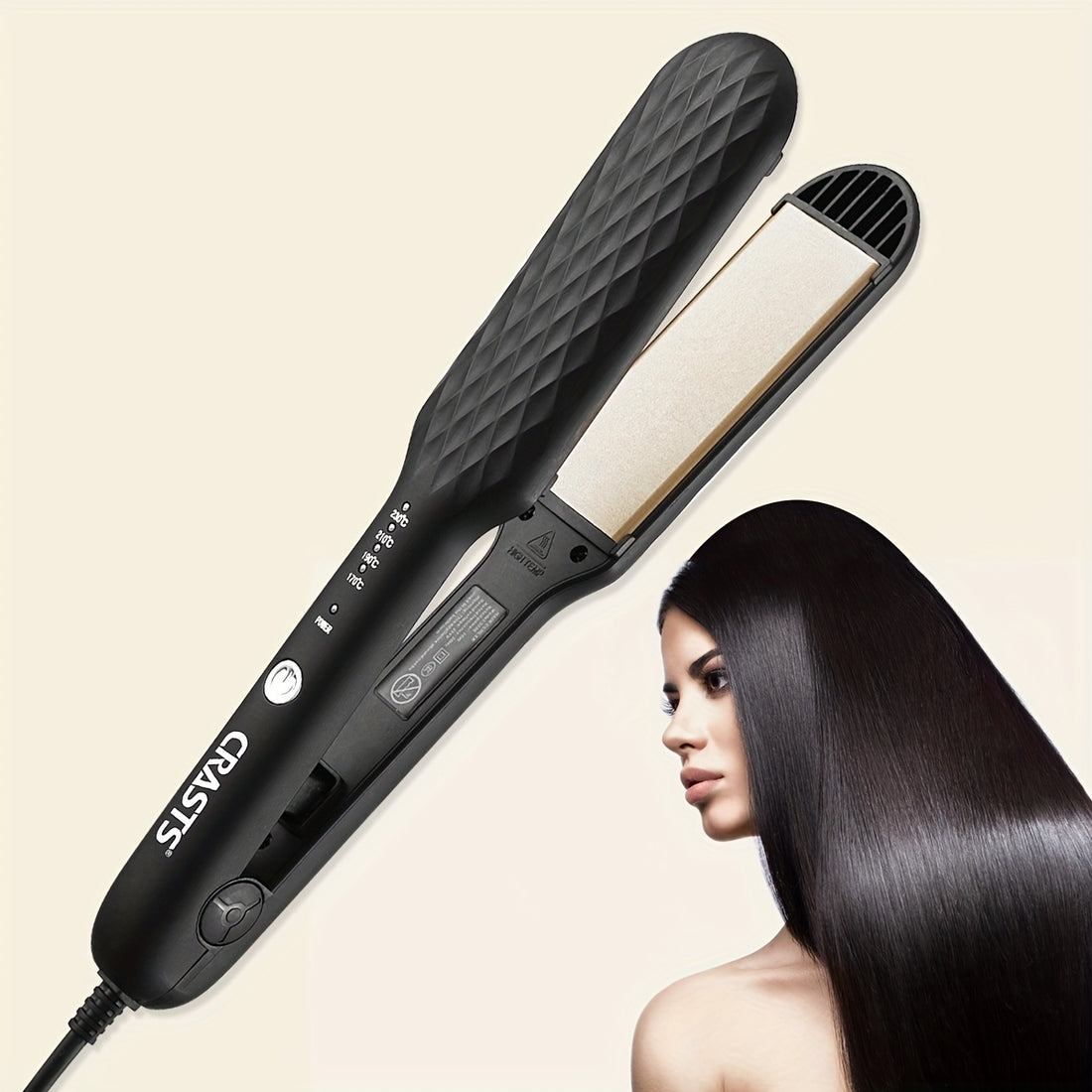 CRASTS 2-in-1 Straightening & Curling Iron with Dual Plates,
