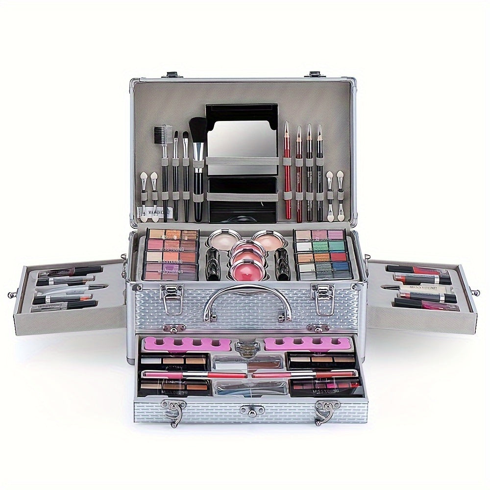 Multifunctional Makeup Set, Eyeshadow/Lipstick/Mascara/Eyeliner/Blush/Contour With Mirror & Brush All-in-one, Ideal Gift For Women