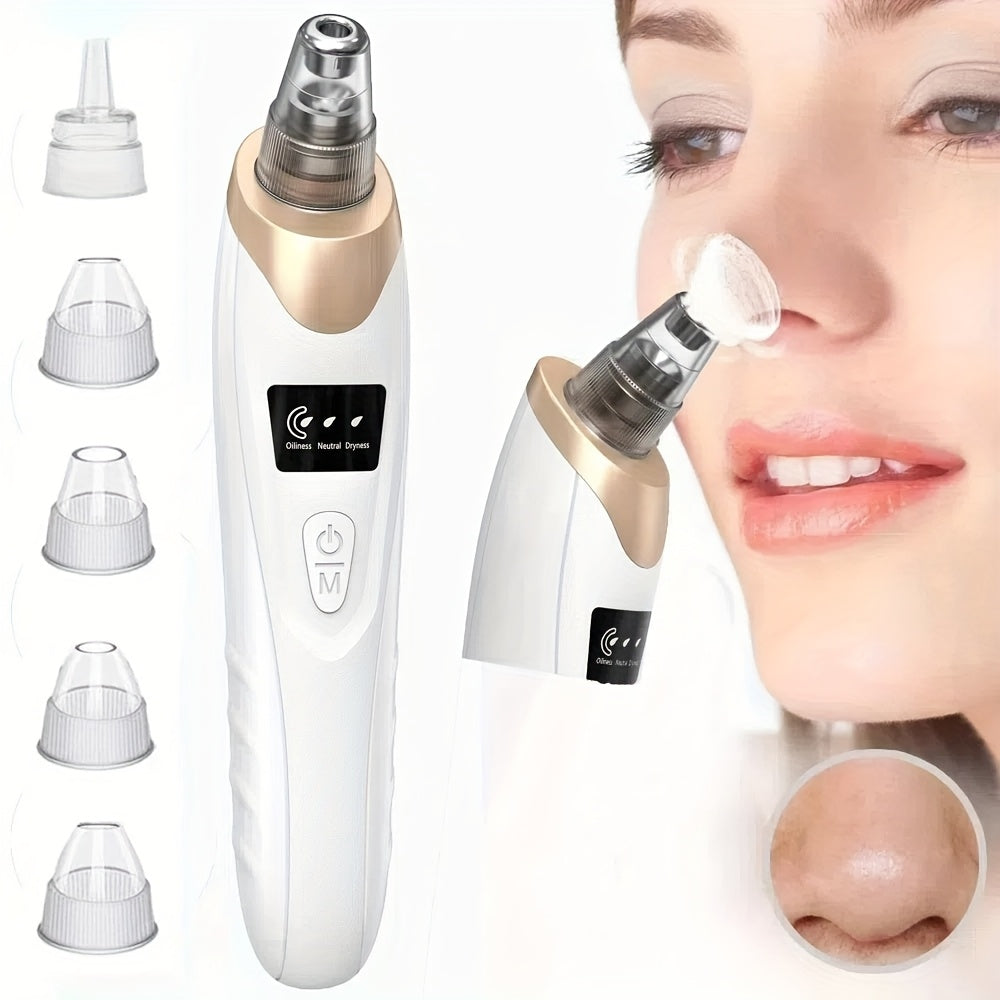 2025 New Facial Pore Vacuum Blackhead Remover, Facial Pore Cleaner - 3 Suction, 5 Probes, USB Rechargeable Facial Cleaning Kit - Adult Facial Electric Cleaning Tool, Birthday Gift, Mother'S Day