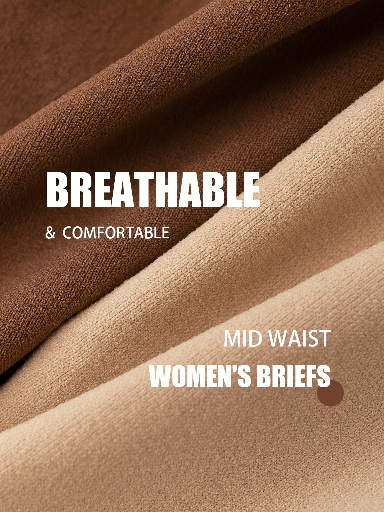 5pcs Seamless Panties Mid Waist Maillard Color Women'S Briefs Lifting High '/MH