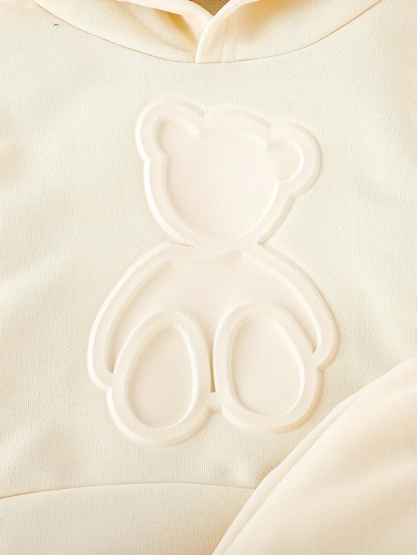 Baby Boy Cute Bear Embossed Two-pieces Set, Kids Hoodie & Pants Casual Outfits