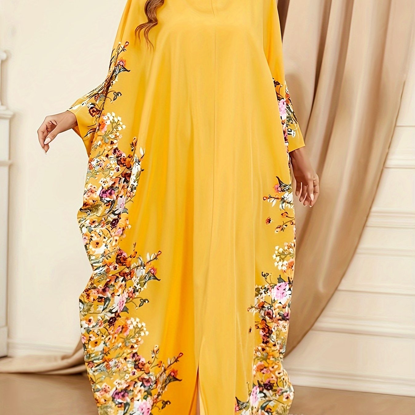 Polyester Kaftan Dress Floral Print Polyester Women's fashion 'MH