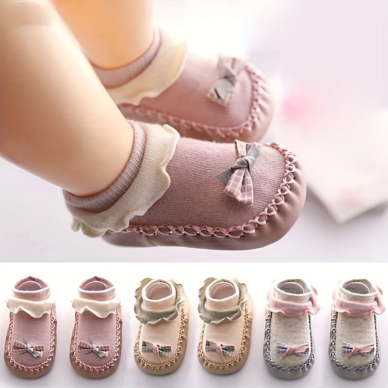 Spring And Autumn Cartoon Baby Leather Bottom Socks, /MH