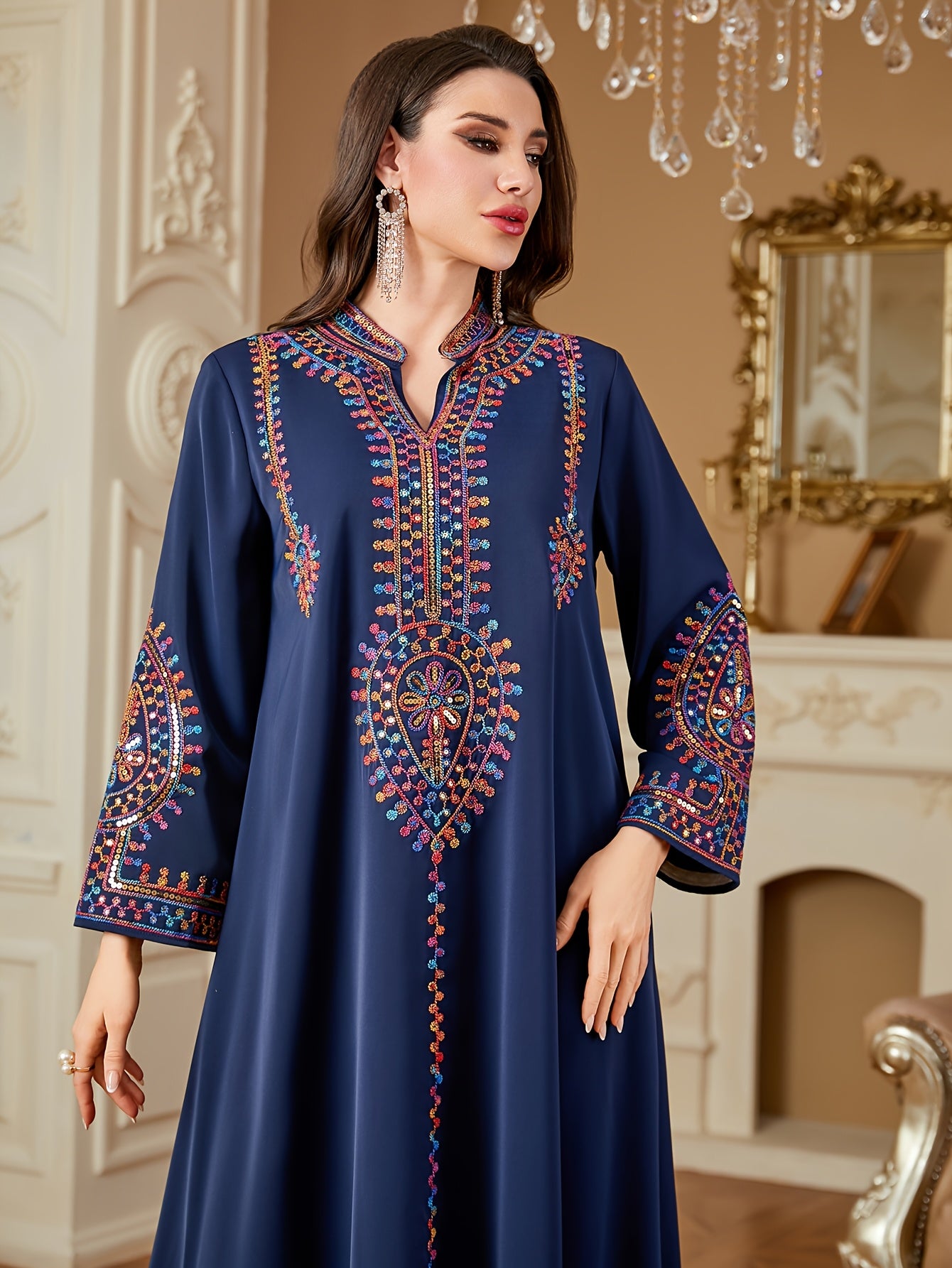 Elegant Long Sleeve Maxi Dress ./MH