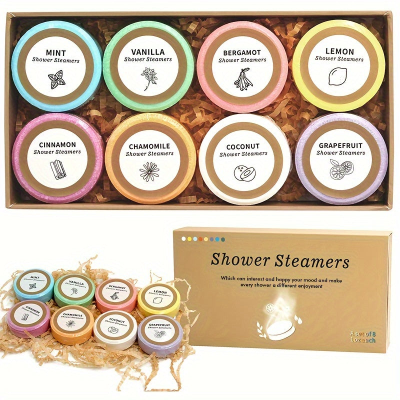 Shower Steamers - 8 Pack Shower Bombs Gifts For Her With Essential Oil For Home SPA, Self-Care & Relaxation Valentine's Birthday Day Gifts For Men & Women Who Have Everything, For Halloween Gift, For Christmas Gift