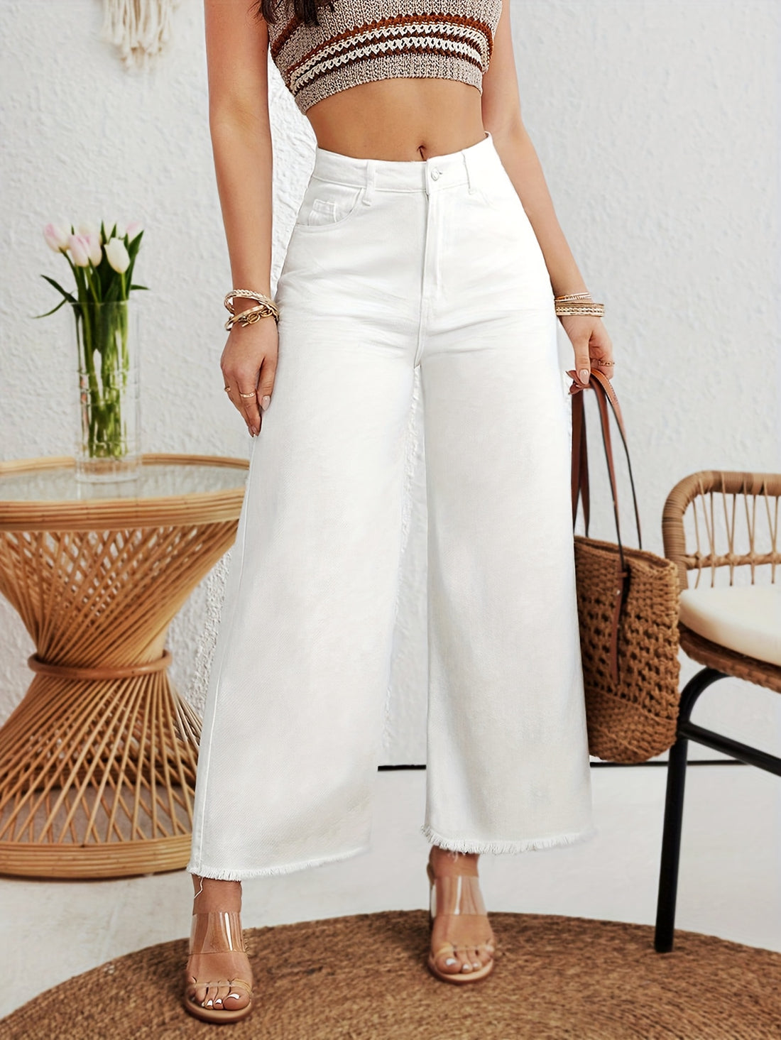 5019 Women's High-Waisted Straight-Leg Jeans /MH