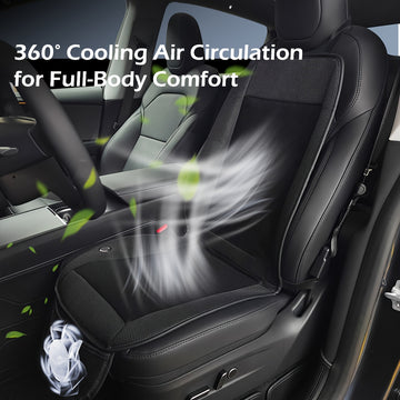 Ultra-Cooling Cooling Car Seat Cushion with Turbo Fan & Ice-Ice silk Mesh - 360° Air Circulation