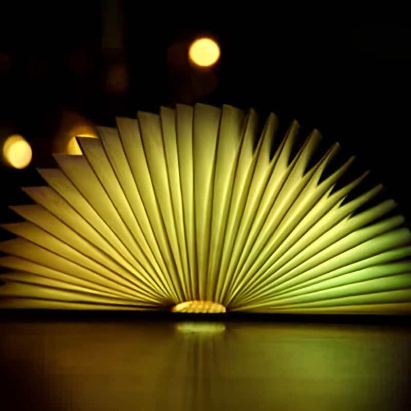 Five-color Wood Book Lamp Night Light Flip Book Lamp Bedroom Bedside Sleep .