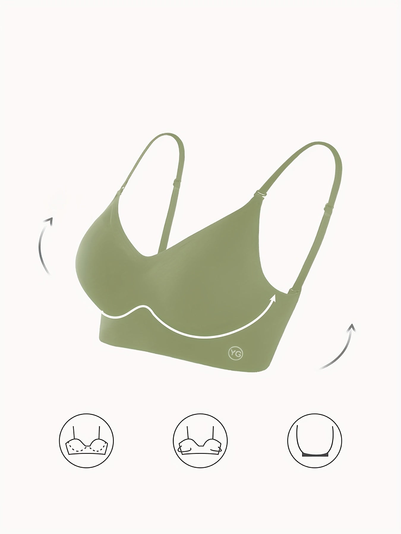 Women'S Sexy Seamless Push Up Bra, Polyamide 78% Spandex 22%, /MH