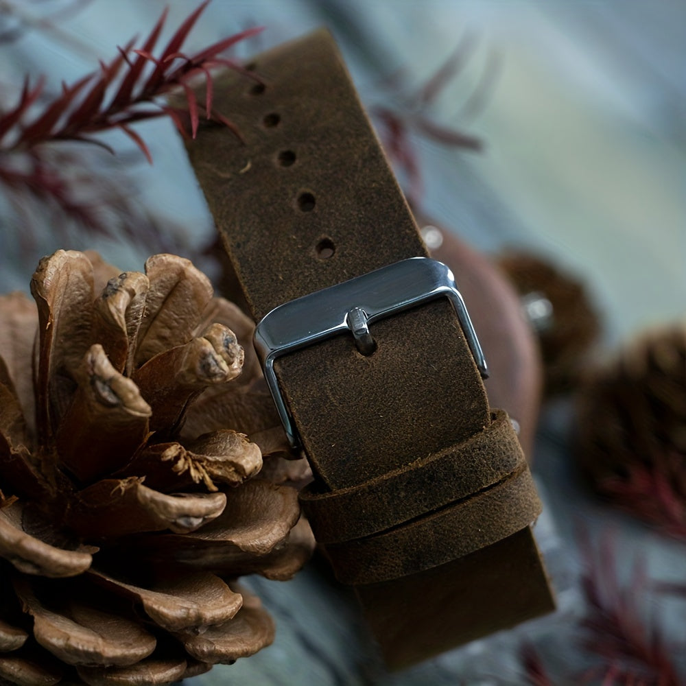 Unique Black Walnut Deer Head Mens Watch, Christmas, Halloween Gift