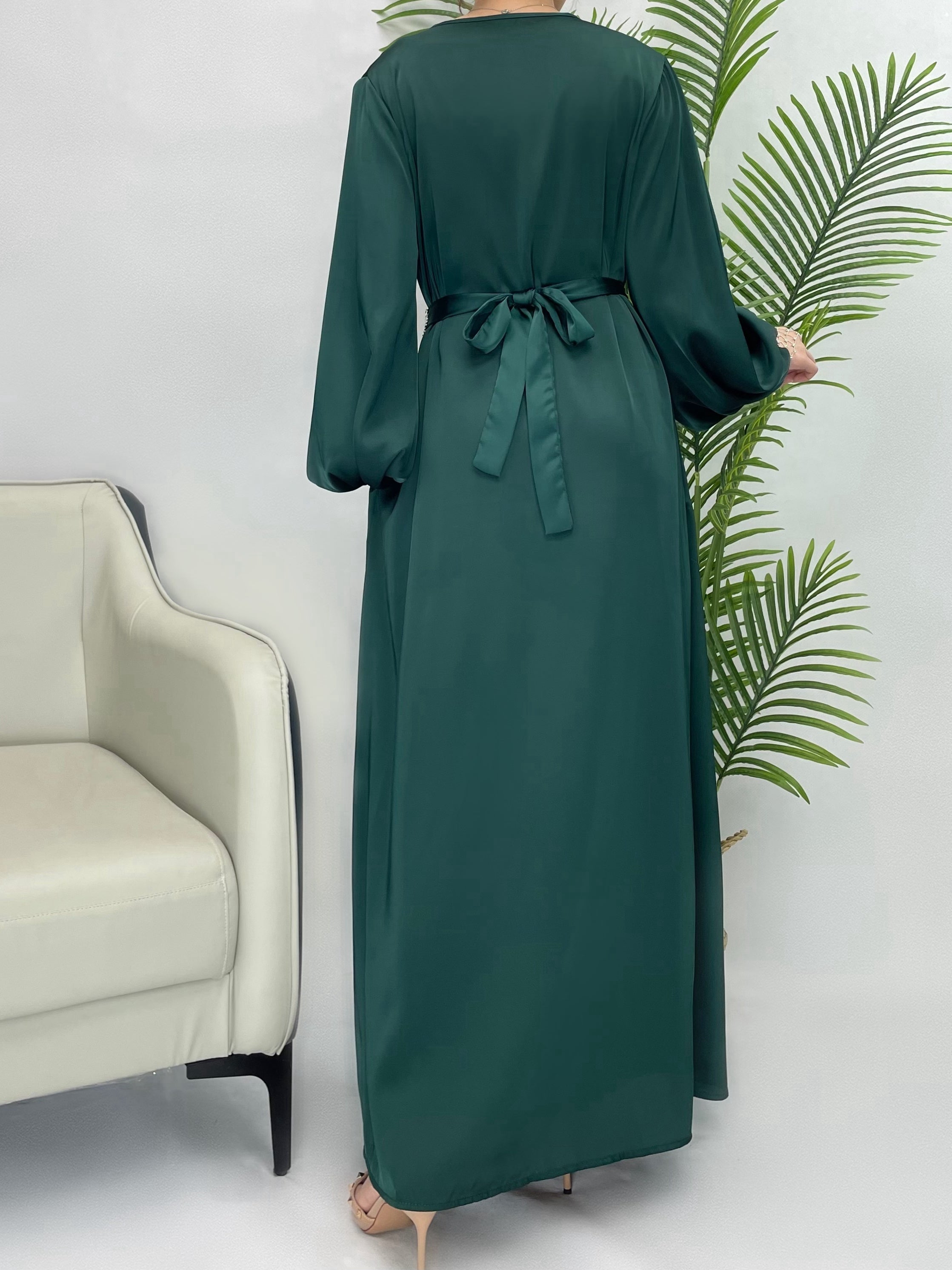 Women's Long Sleeve Solid Abaya