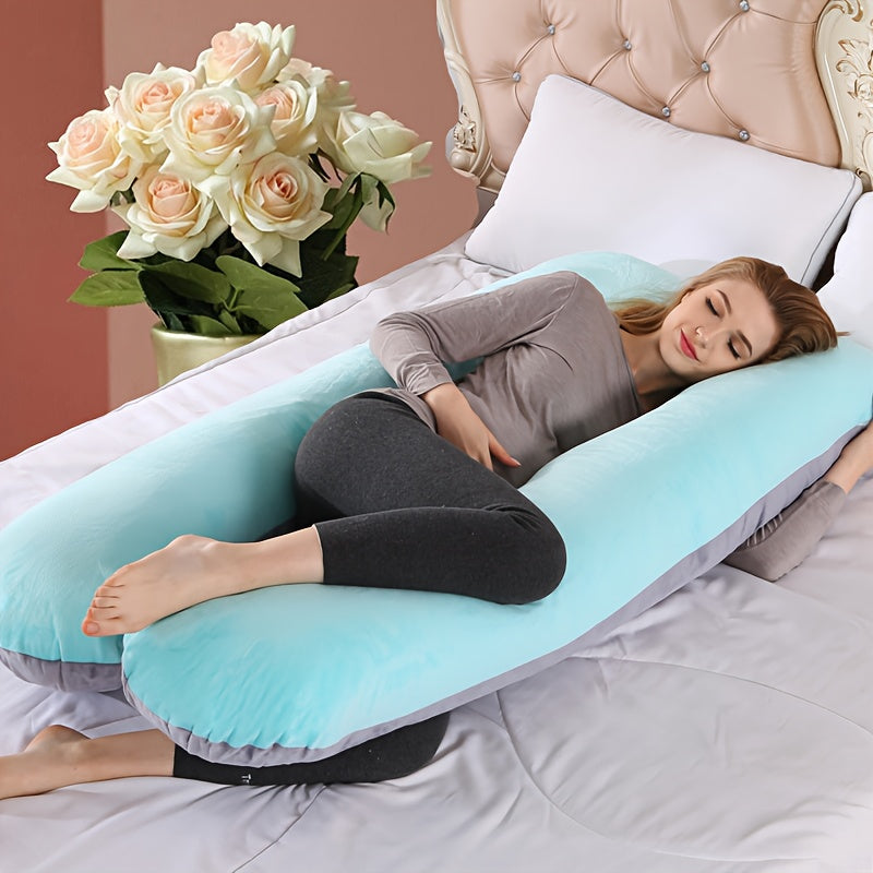 Crystal Velvet U-shaped Maternity Pillow, Comfortably Supports Pregnancy, Providing Perfect Sleep For Mother, Christmas, Halloween, Thanksgiving Gift