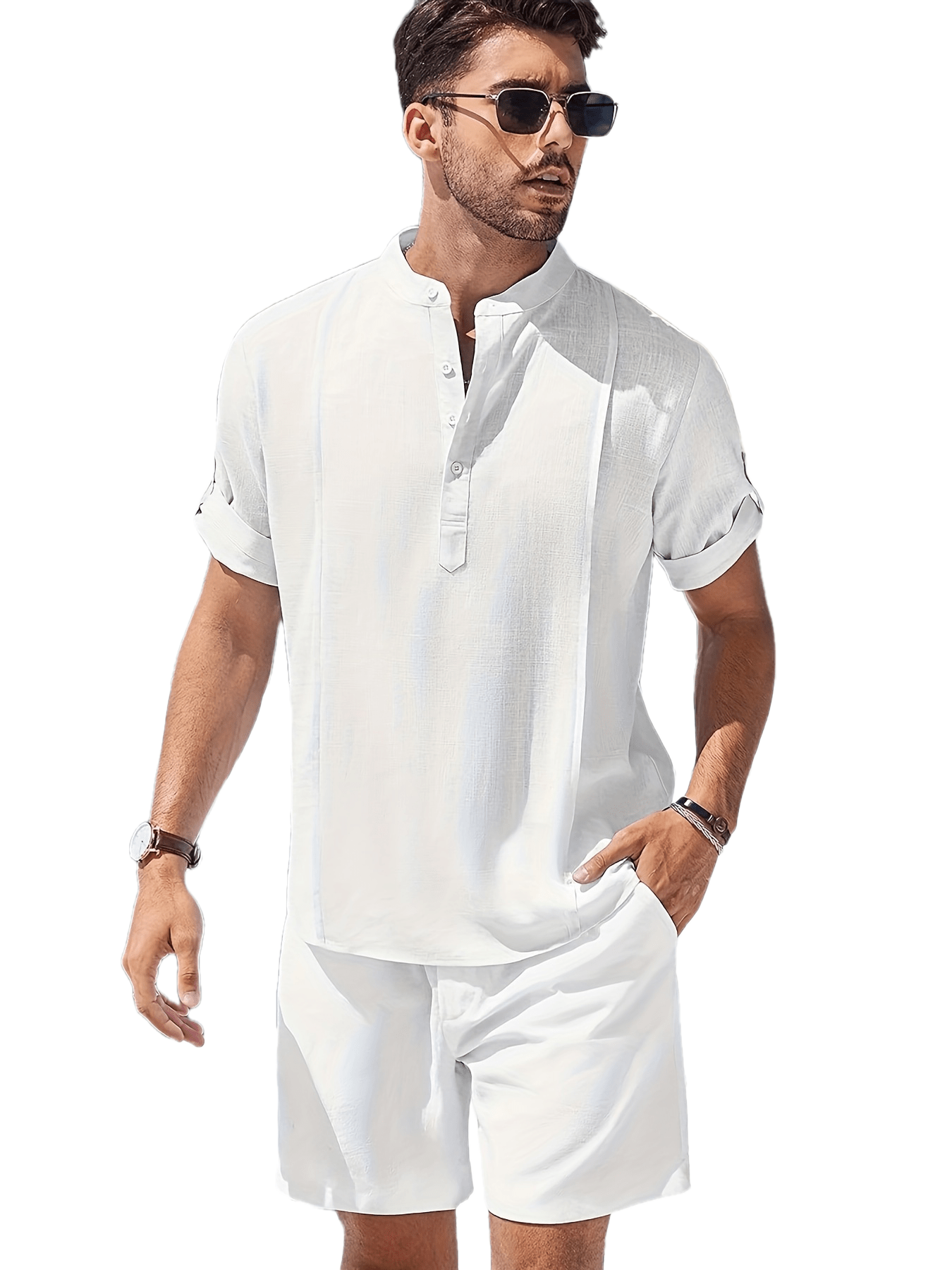 Men's Cotton & Ramie Fiber Shirt Top Turn-Down Collar Long Sleeve Closure Male Casual Shirt For Men Daily Vacation Streetwear
