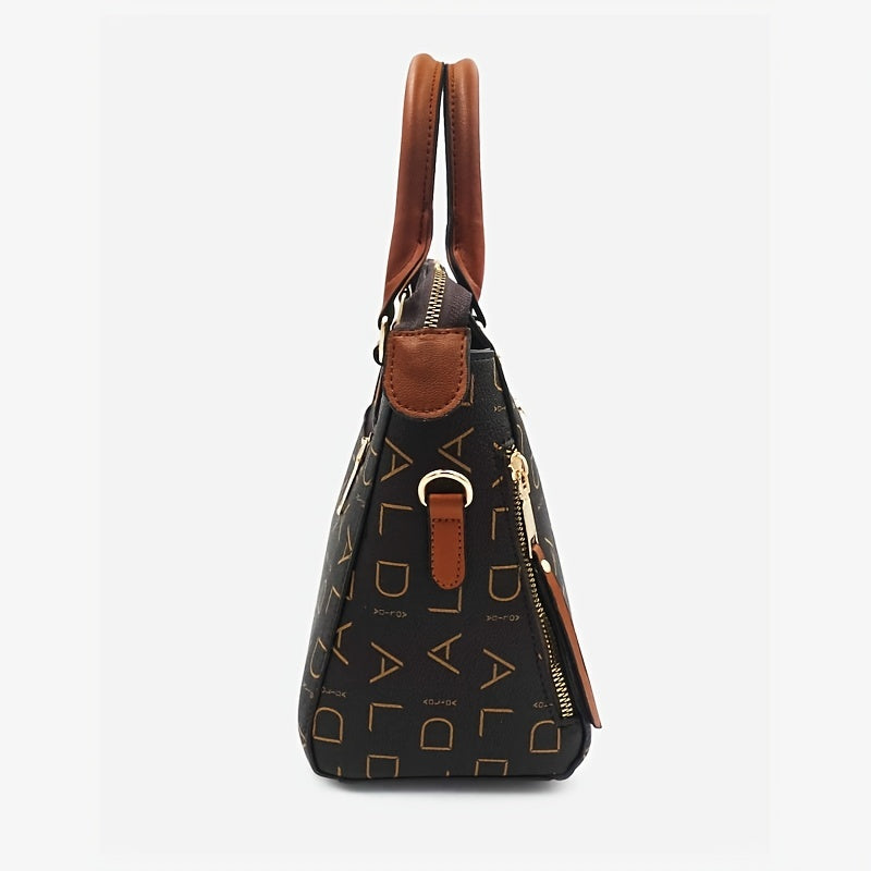Letter Print Handbag, Tassel Decor Square Crossbody Bag,