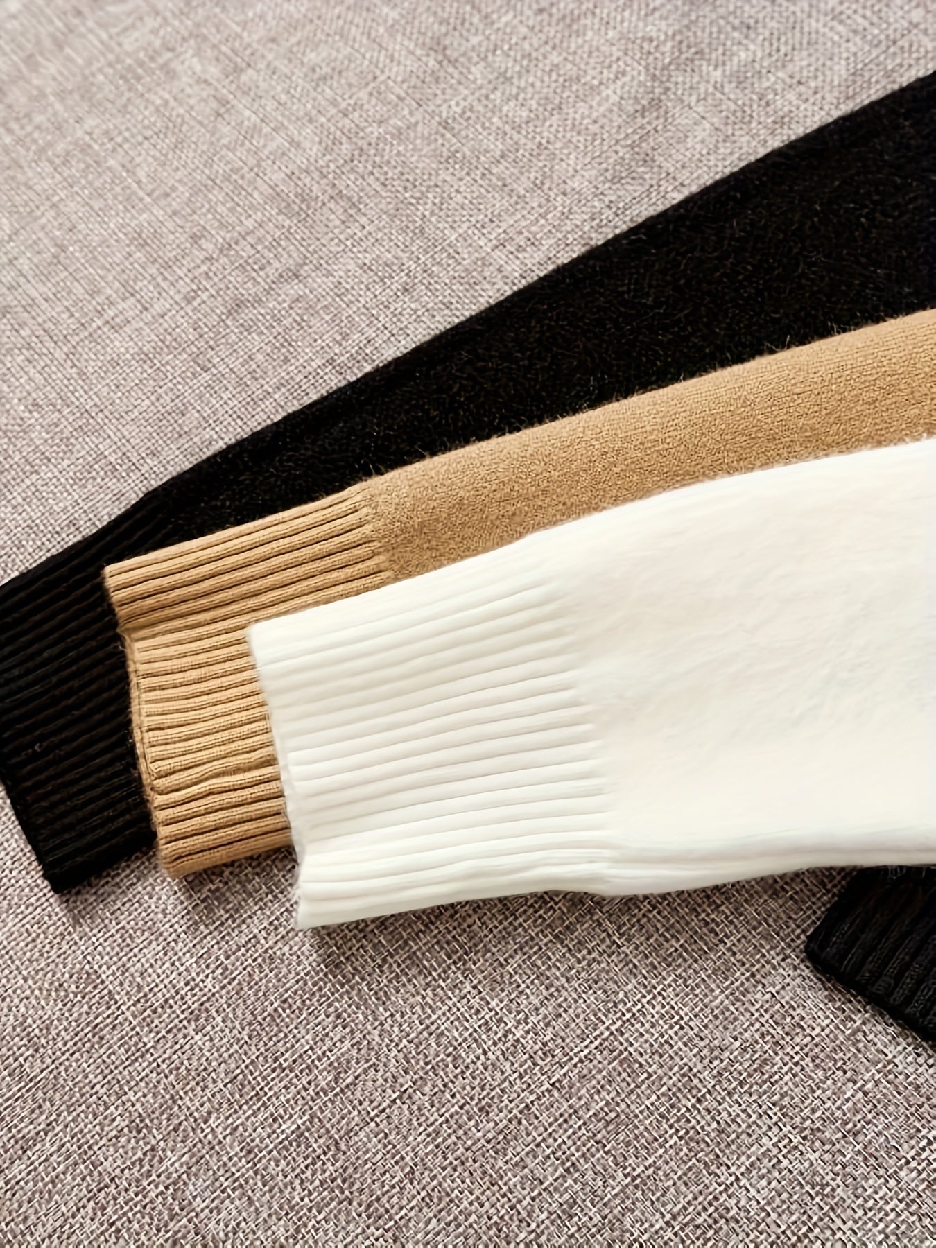 3pcs Turtleneck Solid Sweater, Casual Long Sleeve Sweater .