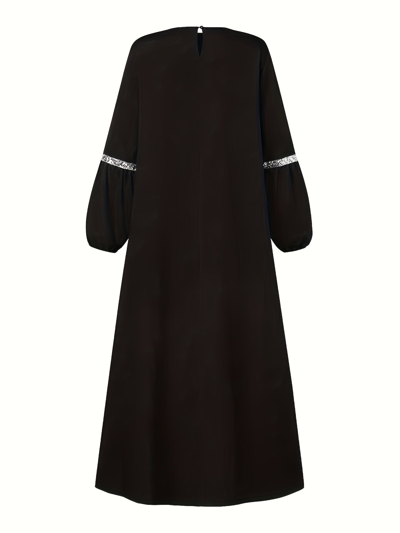 Crew Neck Lantern Sleeve Kaftan Dress, /MH
