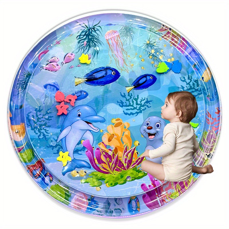 1pc 100cm/39.4in Ocean Themed Patty Water Mat, Crawling Mat, Game Pad, Tummy Time Water Play Mat, Halloween Gift Christmas, Halloween, Thanksgiving Day Gift