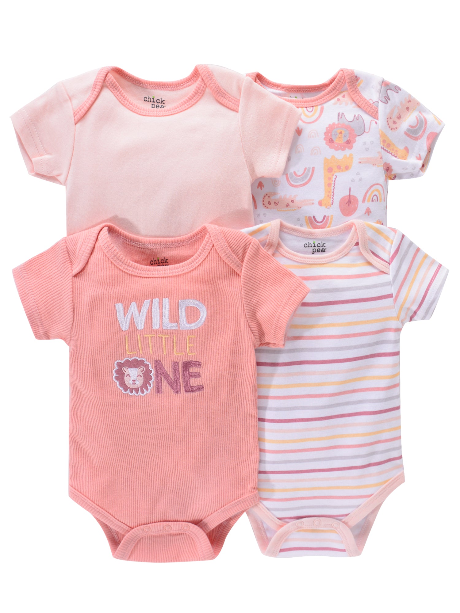 Newborn Baby Short Sleeve One-Piece Suit 4pcs Set .