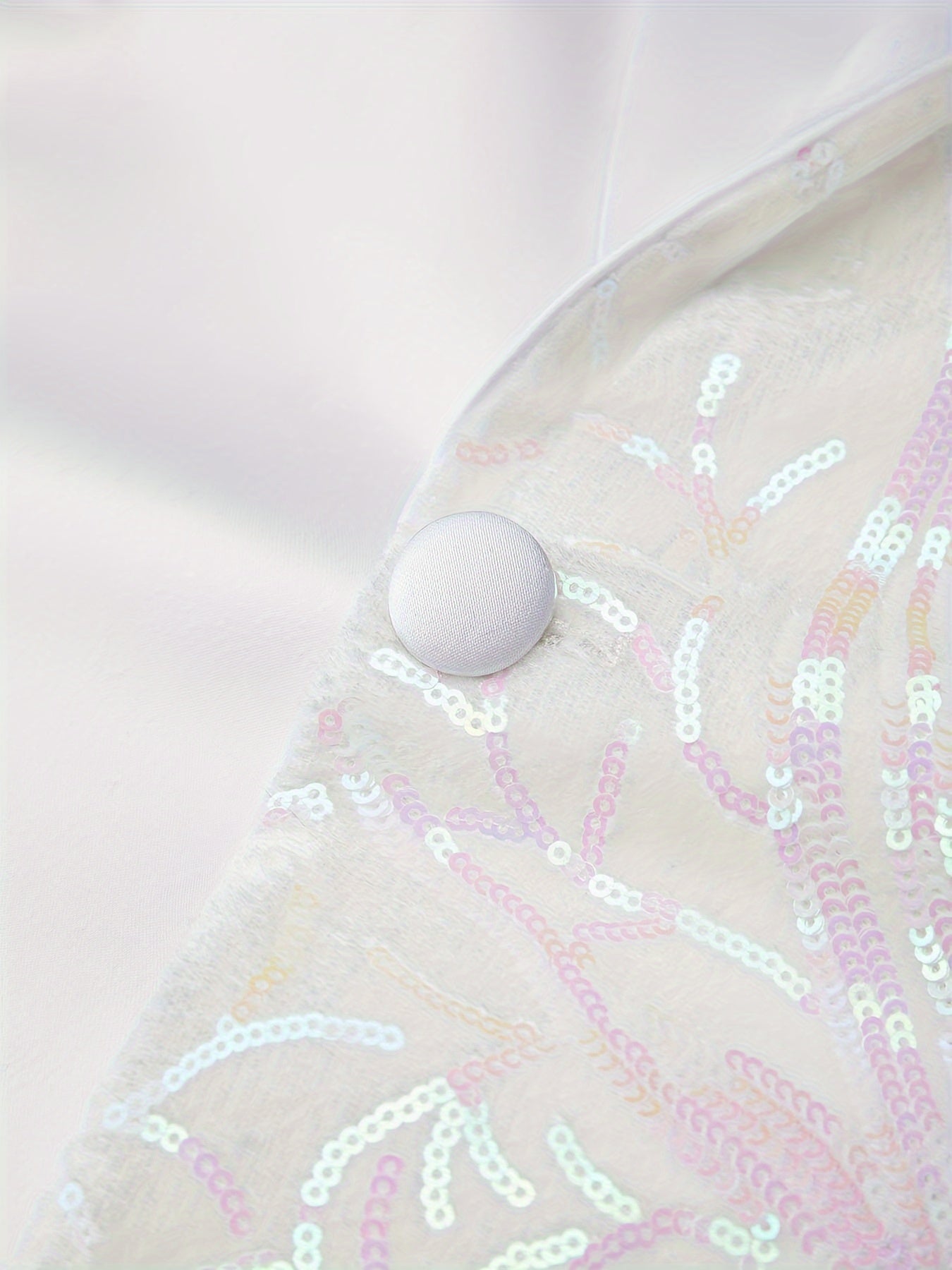 Shiny Sequins Blazer, Men's Semi-formal One Button Lapel Suit Jacket .