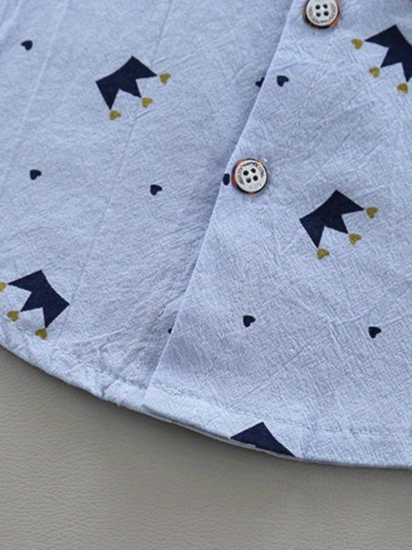 2pcs Boys Casual Gentleman Crown Graphic Print Short Sleeve.