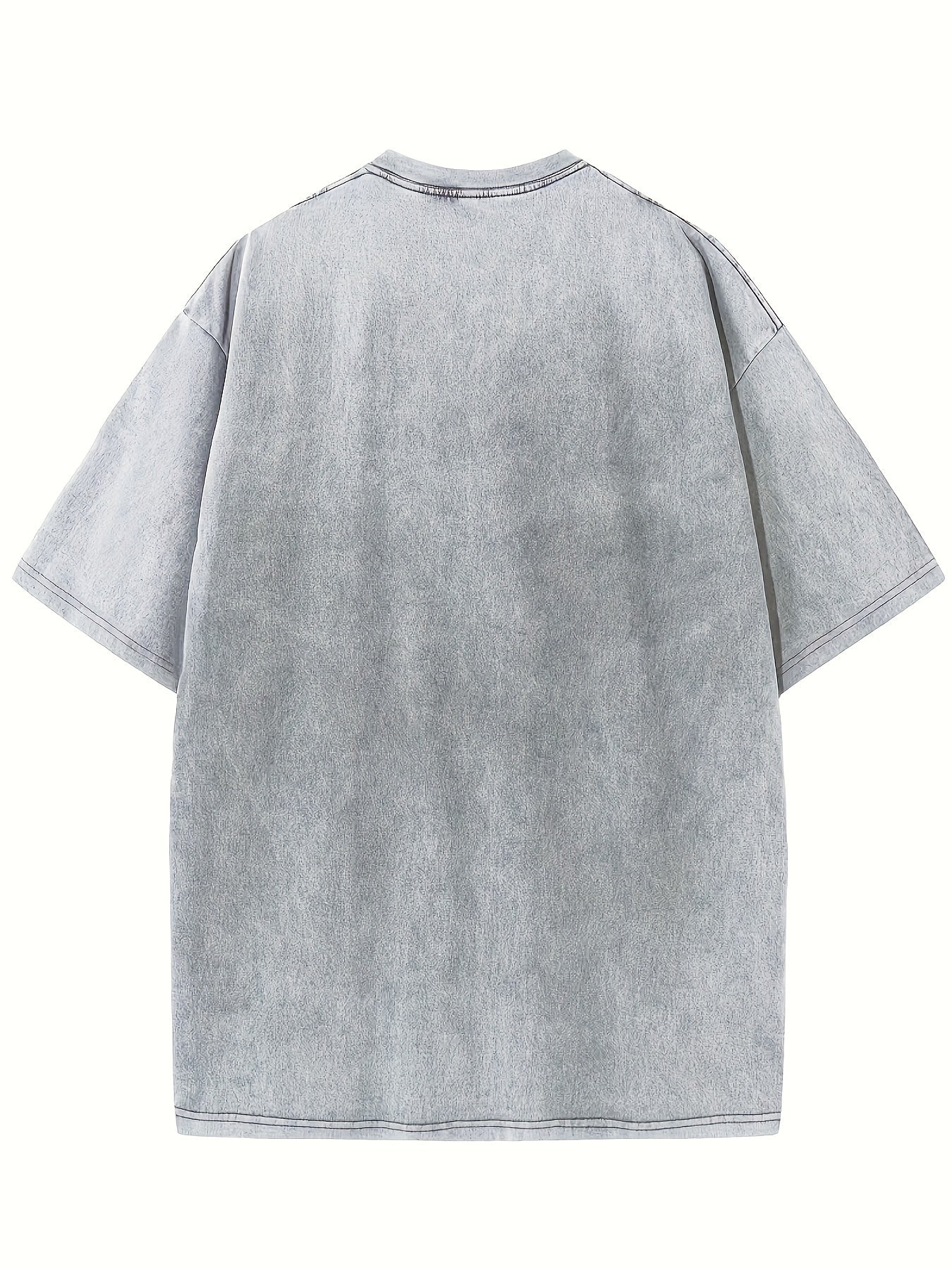 1pc Vintage Style Tie Dye T-Shirt, 100% Cotton Heavyweight Washed Distressed, Unisex Crew Neck Loose Fit, Casual Summer Tee with Slight Stretch for Men and Women
