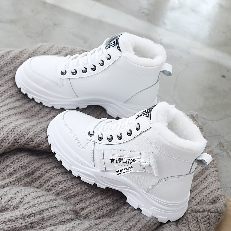 Women'S Winter High-Top Boots - Warm Fleece-Lined Ankle Boots.