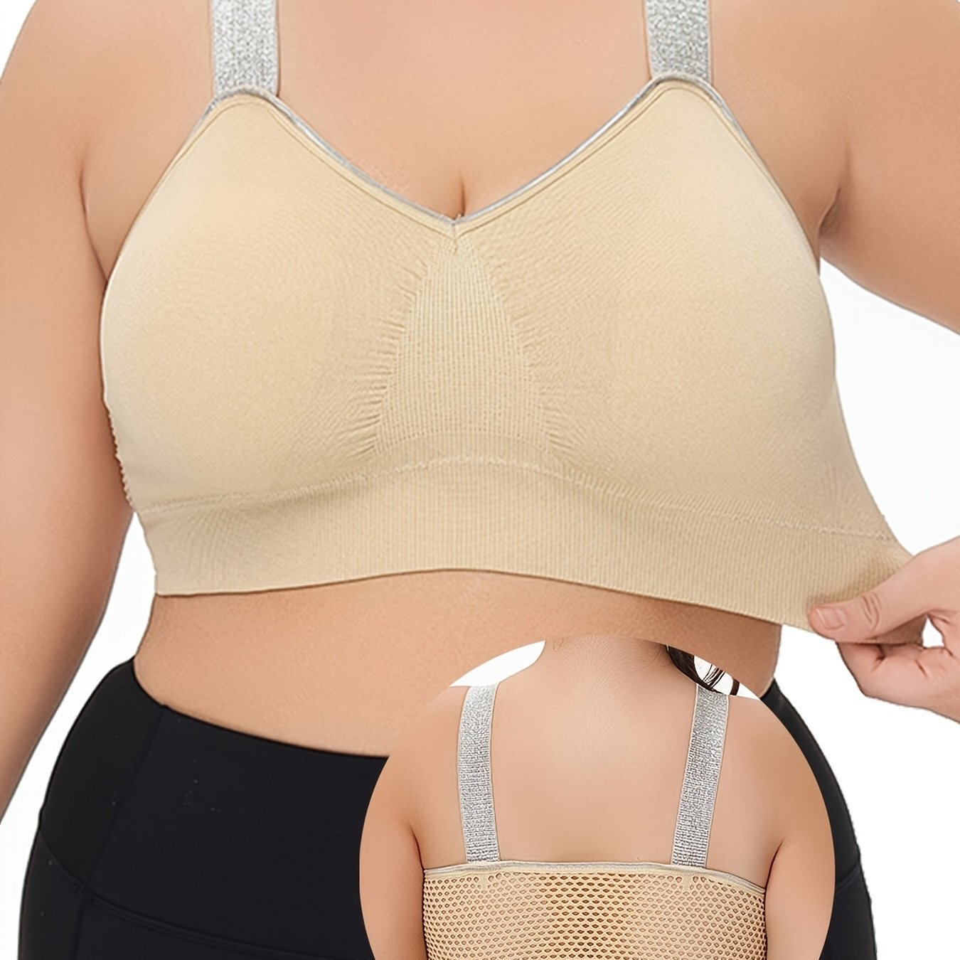 Middle Eastern Summer Thin Silvery Contrast High-End Bra Plus ./MH