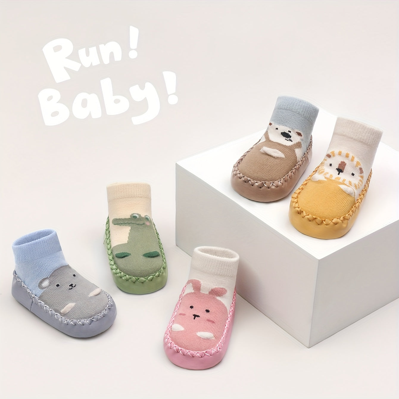 1 Pair Of Toddler's Novelty Cute Cartoon Floor Sock Shoes, /MH