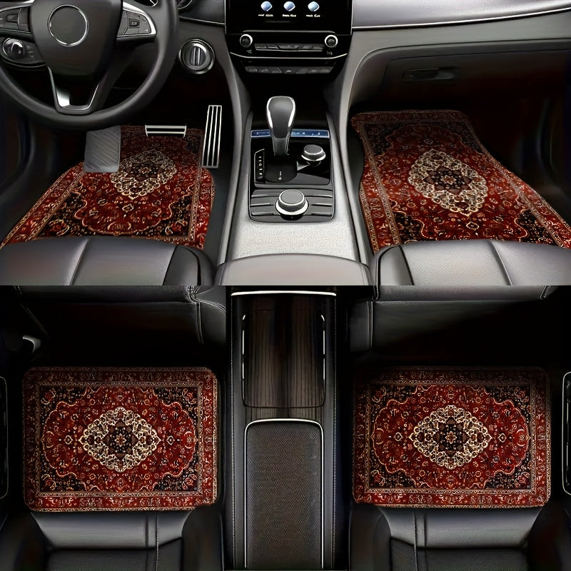 4pcs Elegant Moroccan-Inspired Car Floor Mats