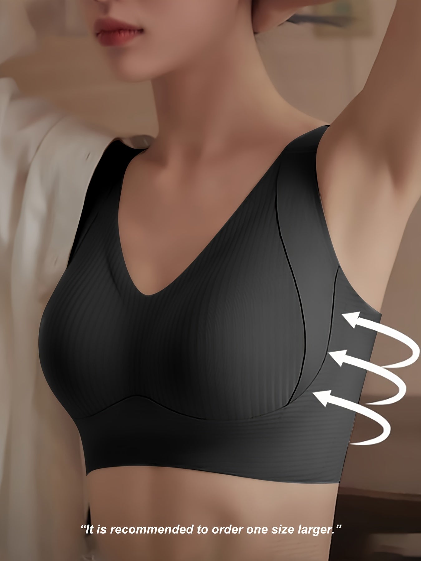 1pc Seamless Wireless Bra, Elegant Solid Color, Breathable & Comfort./MH