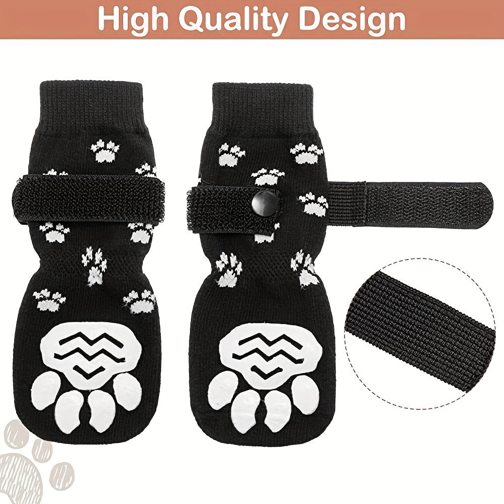 4pcs Waterproof Dog Non-slip Socks Shoes, Breathable Outdoor Accessories.MH
