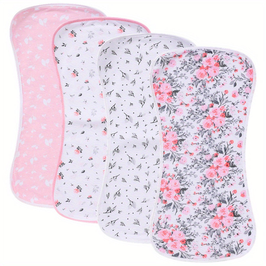 4-Pack of Ultra-Soft & Absorbent Burp Cloths - Waterproof & Cute Unisex Designs for Baby, Halloween, Thanksgiving, Christmas Gift Easter Gift